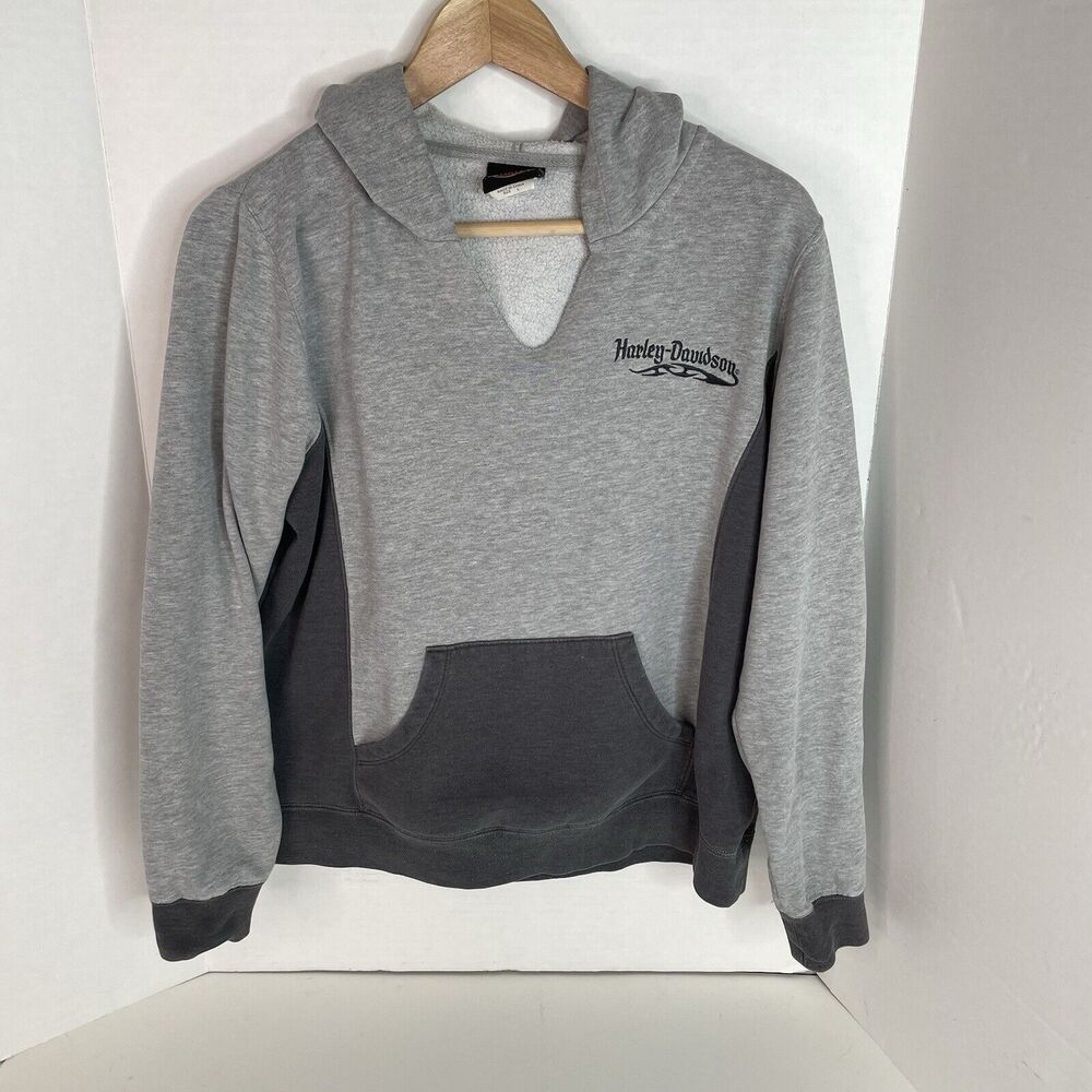 Harley Davidson Women’s Hoodie Sweatshirt, Large, Grey, Dubuque Iowa